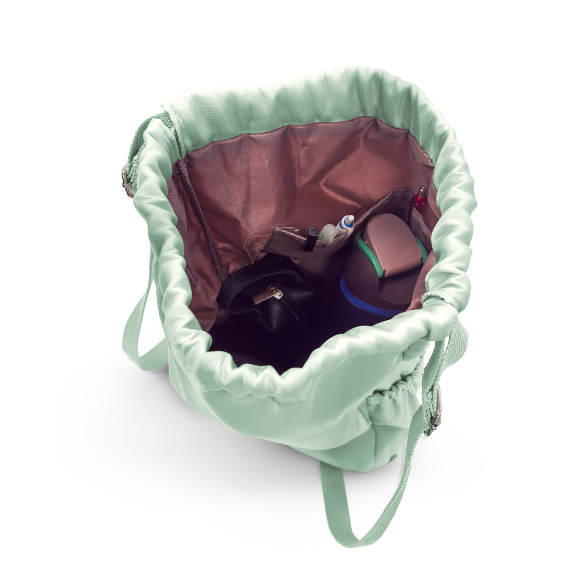 Emma Drawstring Bag in Mint