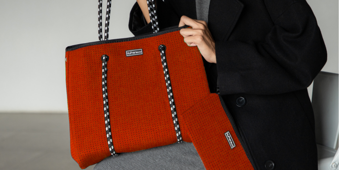 Neoprene Classic Tote Bag Coral Red