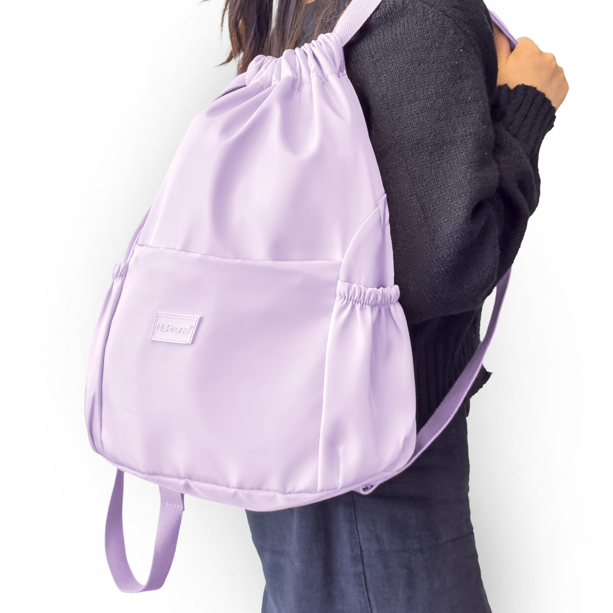 Emma Drawstring Bag in Taro