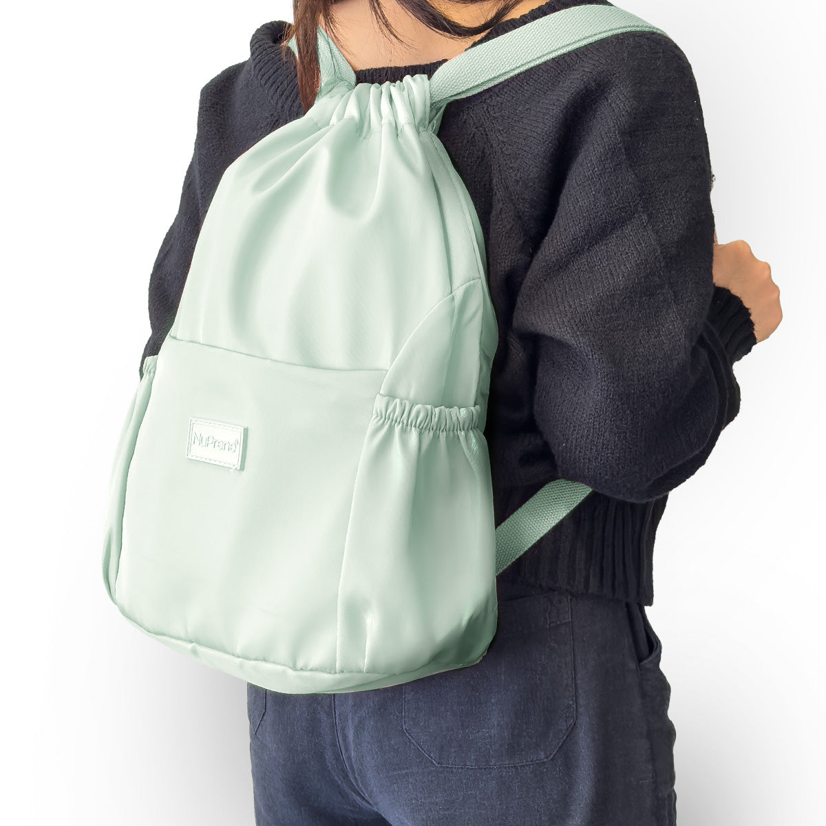 Emma Drawstring Bag in Mint