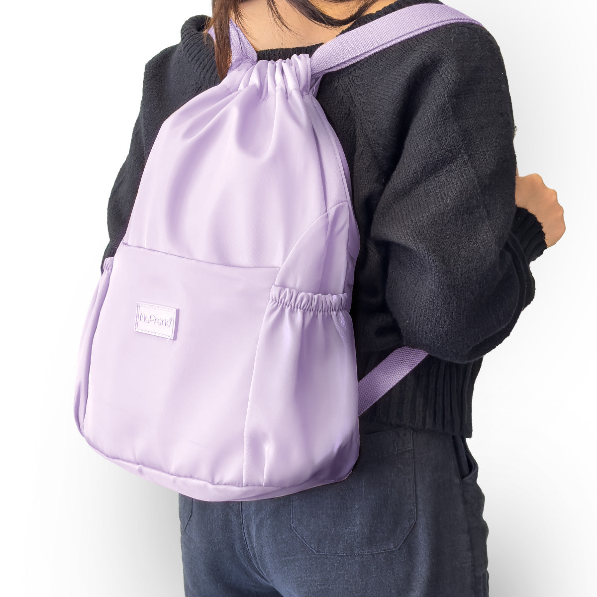 Emma Drawstring Bag in Taro
